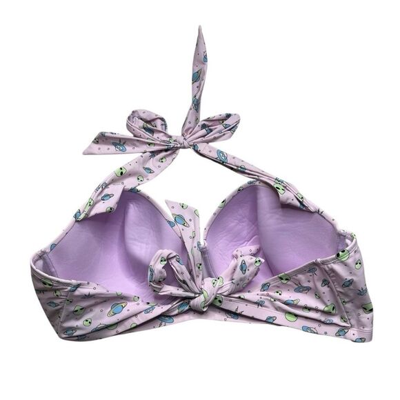 HOT TOPIC Women’s Purple Midnight Hour Alien Halter Bikini Top Size 5 - Picture 2 of 4